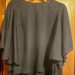 Dress black wide sleeve blouse